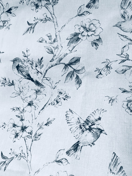 Springtime Birds & Flowers | Aqua Shimmer | Double Sided