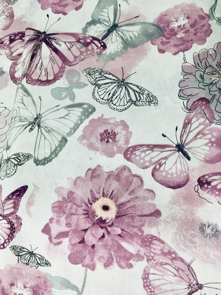 Purple Floral |Purple Floral Purple Butterfly | Double Sided